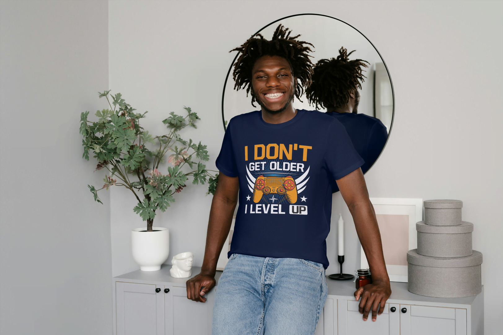 "I Level Up" Gamer: Funny Gaming Tee - Essentia Attire
