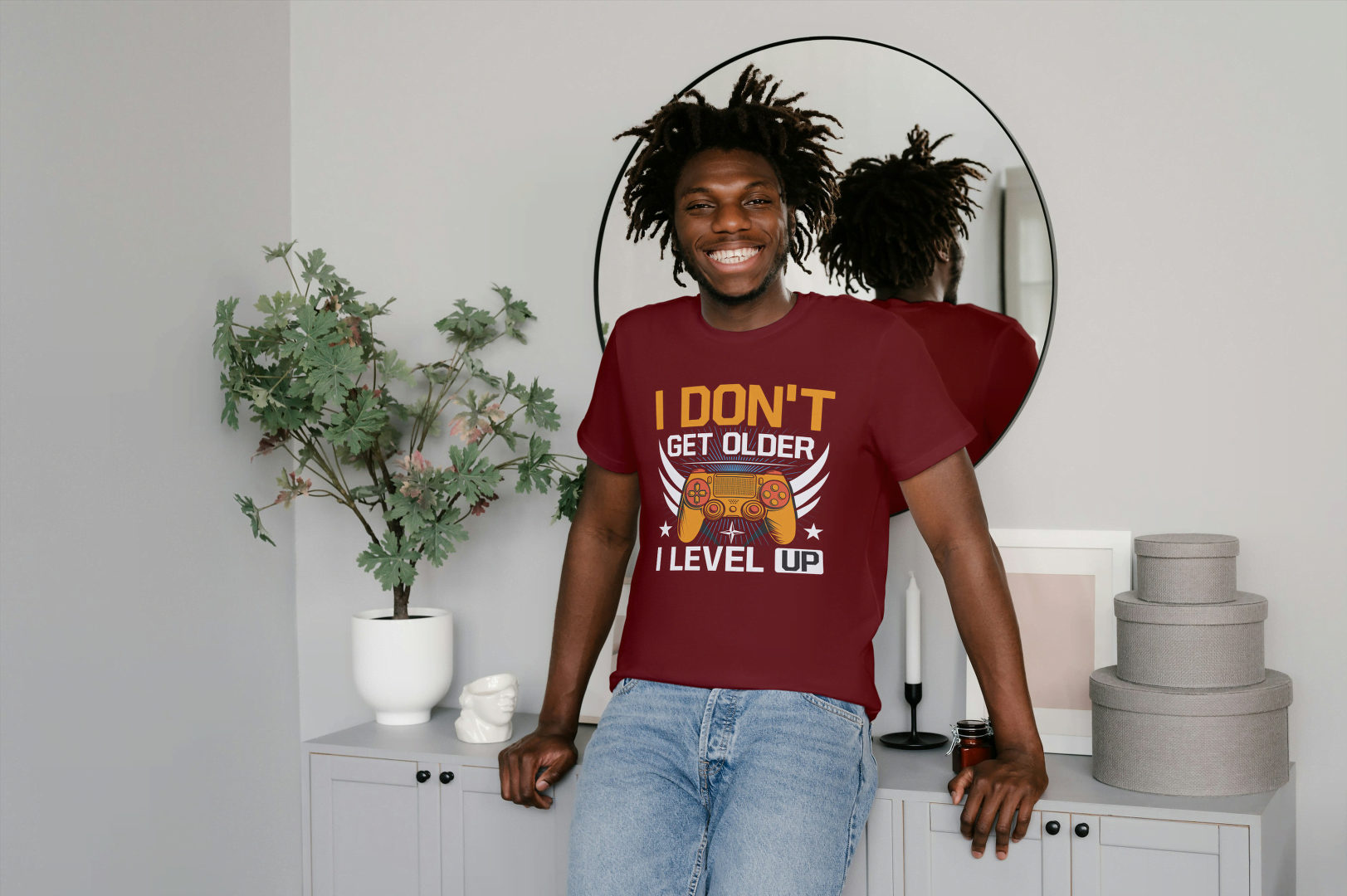 "I Level Up" Gamer: Funny Gaming Tee - Essentia Attire
