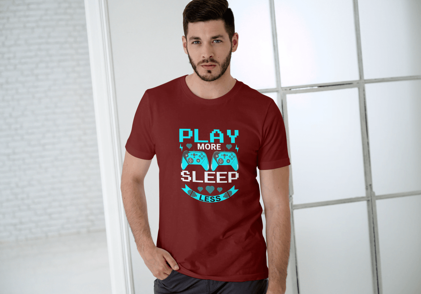Play More Sleep Less Gaming: Retro Gamer Tee - Essentia Attire