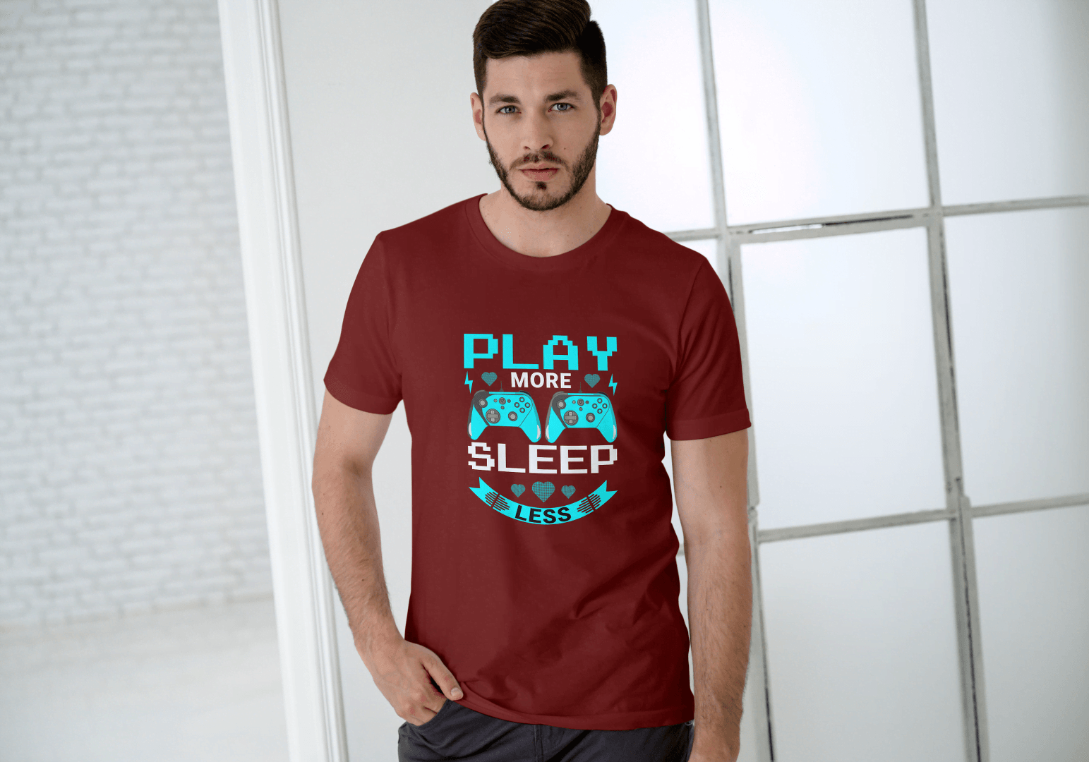 Play More Sleep Less Gaming: Retro Gamer Tee - Essentia Attire
