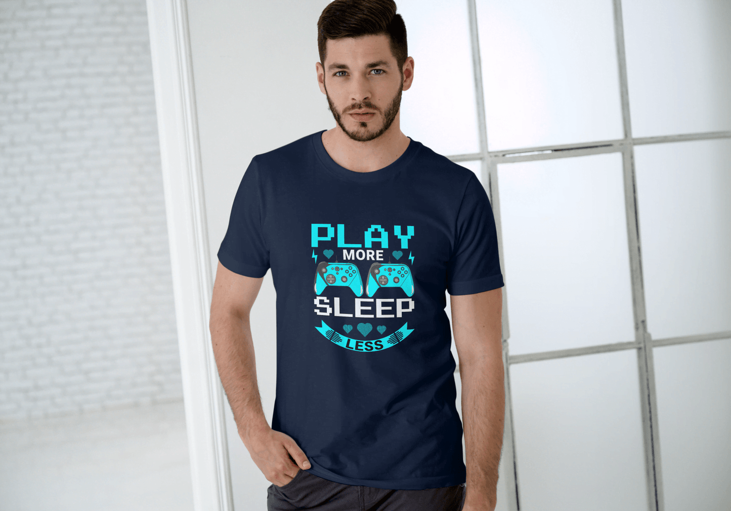 Play More Sleep Less Gaming: Retro Gamer Tee - Essentia Attire