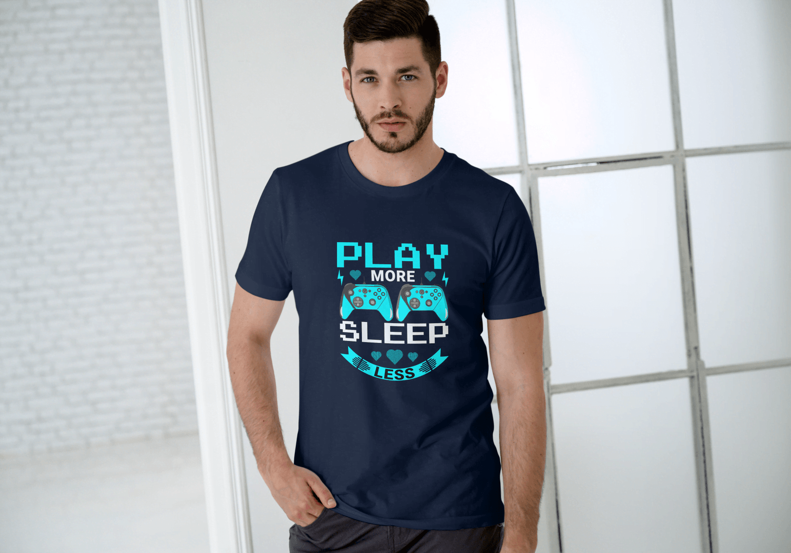 Play More Sleep Less Gaming: Retro Gamer Tee - Essentia Attire
