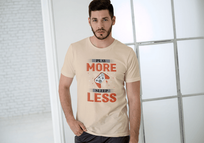 Play More Sleep Less Gaming: Retro Pixel Gamer Tee - Essentia Attire