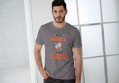 Play More Sleep Less Gaming: Retro Pixel Gamer Tee - Essentia Attire
