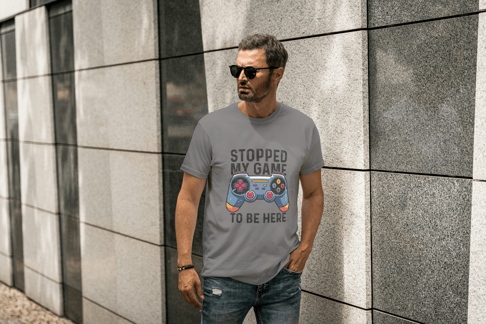 Stopped My Game To Be Here: Funny Gamer Tee - Essentia Attire