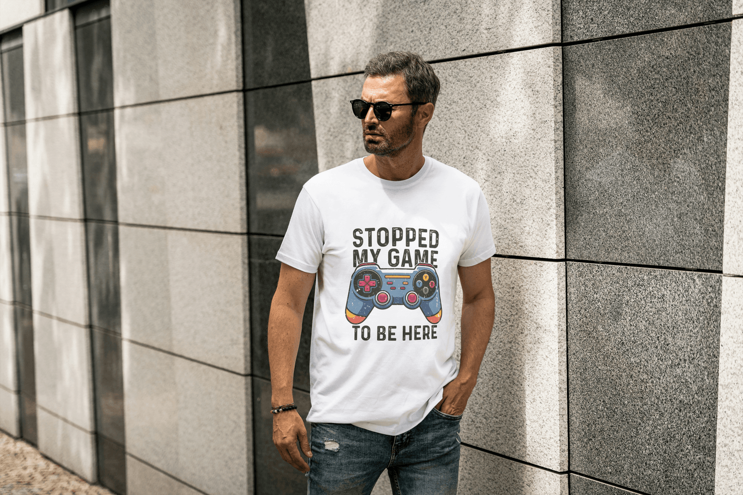 Stopped My Game To Be Here: Funny Gamer Tee - Essentia Attire
