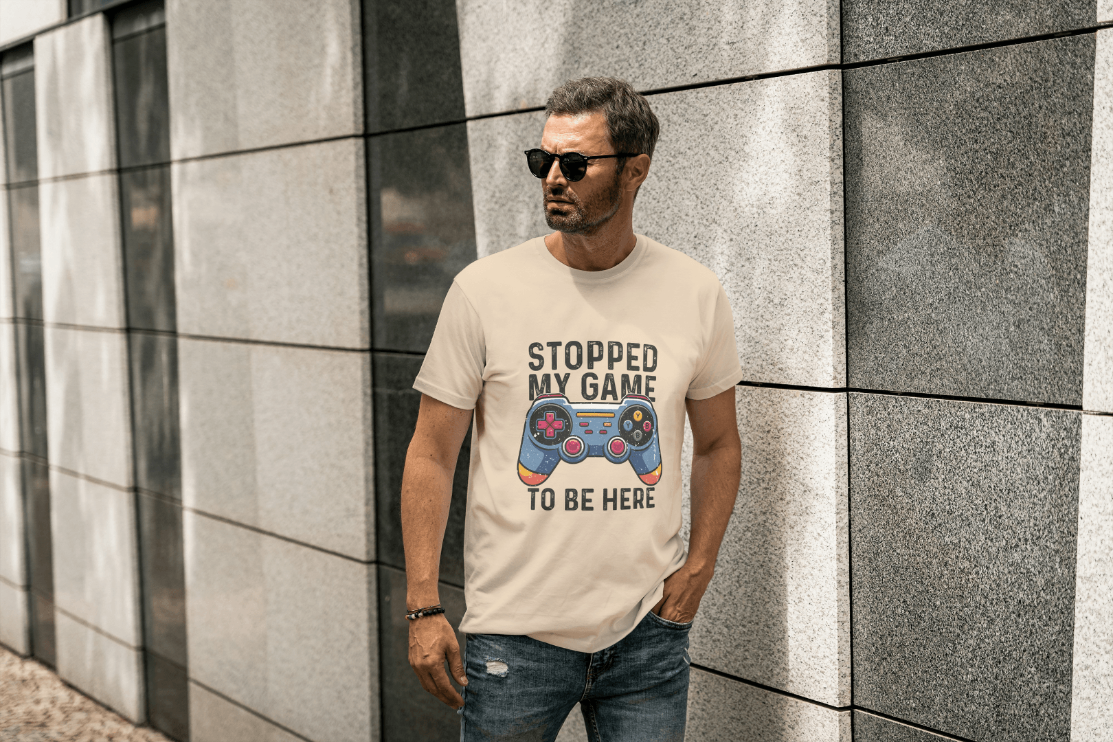 Stopped My Game To Be Here: Funny Gamer Tee - Essentia Attire