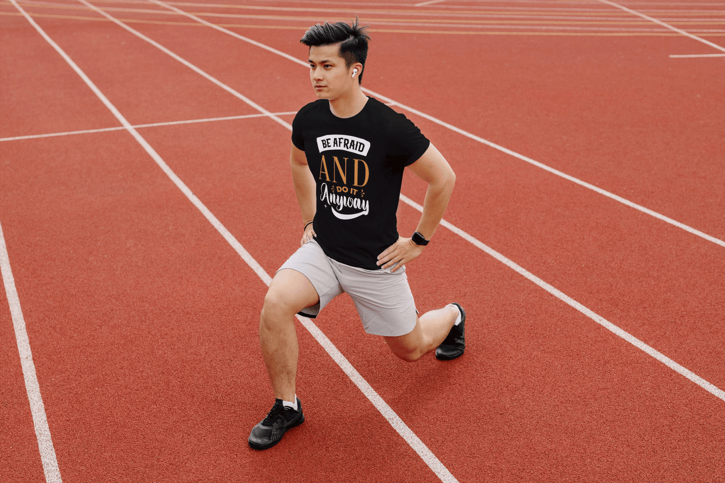 Be Afraid And Do It Anyway Motivational: Gym Fearless Tee - Essentia Attire