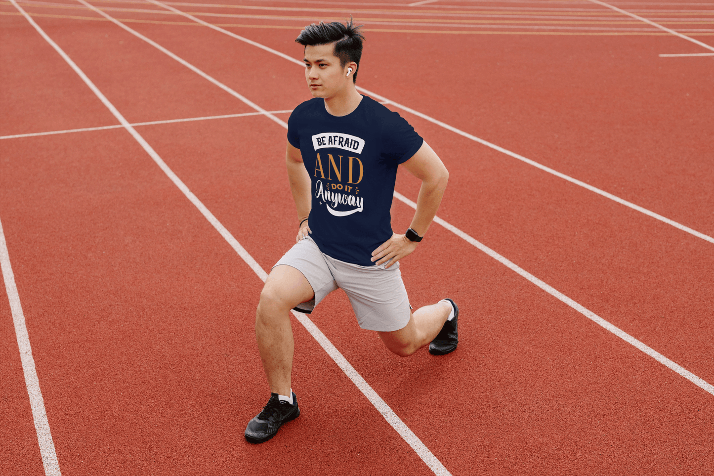 Be Afraid And Do It Anyway Motivational: Gym Fearless Tee - Essentia Attire