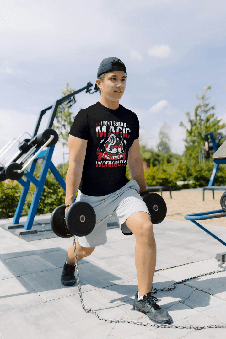 I Believe In Workouts Gym Motivational: Fitness Statement Tee - Essentia Attire