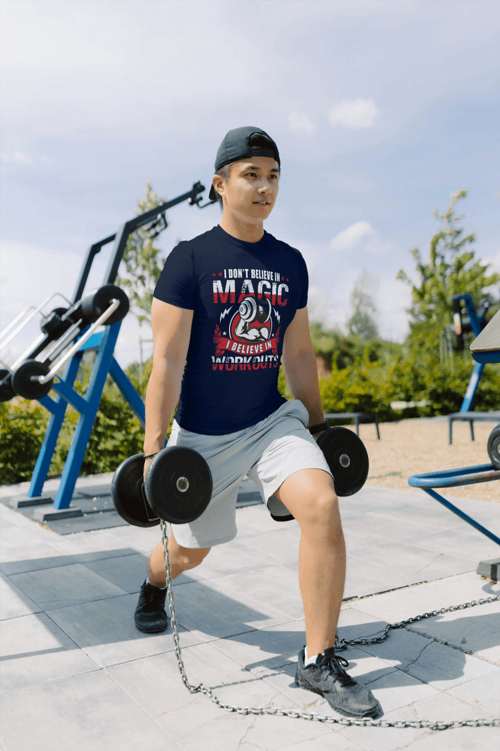 I Believe In Workouts Gym Motivational: Fitness Statement Tee - Essentia Attire
