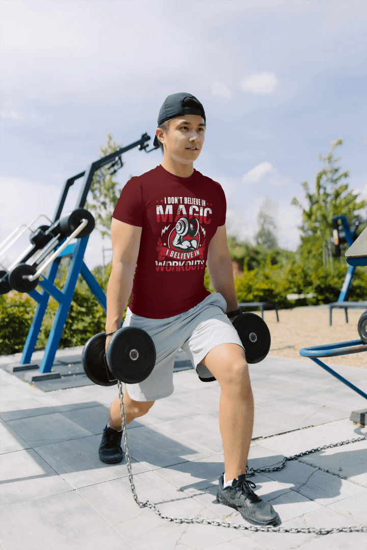 I Believe In Workouts Gym Motivational: Fitness Statement Tee - Essentia Attire