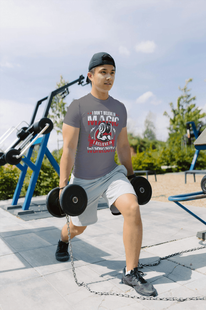 I Believe In Workouts Gym Motivational: Fitness Statement Tee - Essentia Attire