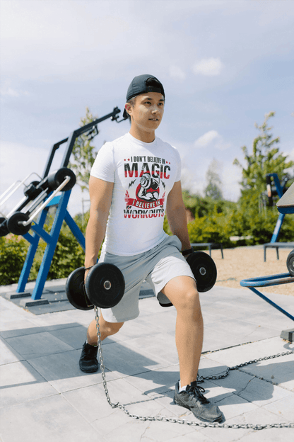 I Believe In Workouts Gym Motivational: Fitness Statement Tee - Essentia Attire
