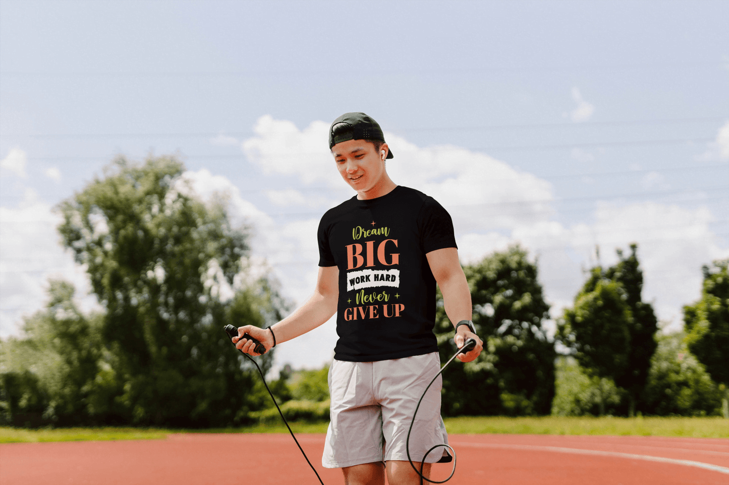 Dream Big Work Hard Never Give Up Motivational: Gym Inspiration Tee - Essentia Attire
