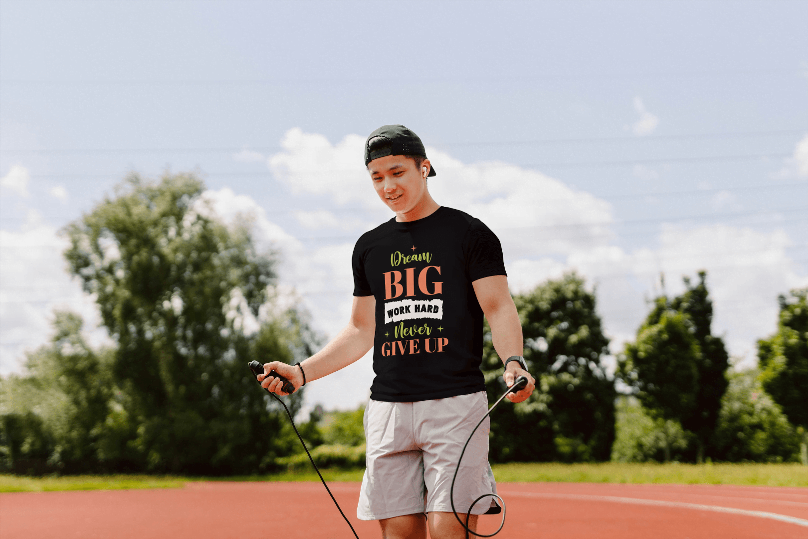 Dream Big Work Hard Never Give Up Motivational: Gym Inspiration Tee - Essentia Attire