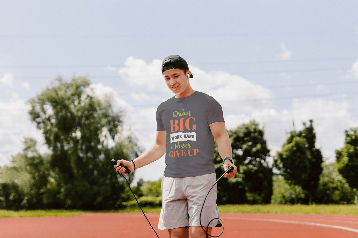 Dream Big Work Hard Never Give Up Motivational: Gym Inspiration Tee - Essentia Attire