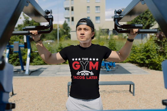 The Gym Now Tacos Later" Motivational: Funny Workout Tee - Essentia Attire