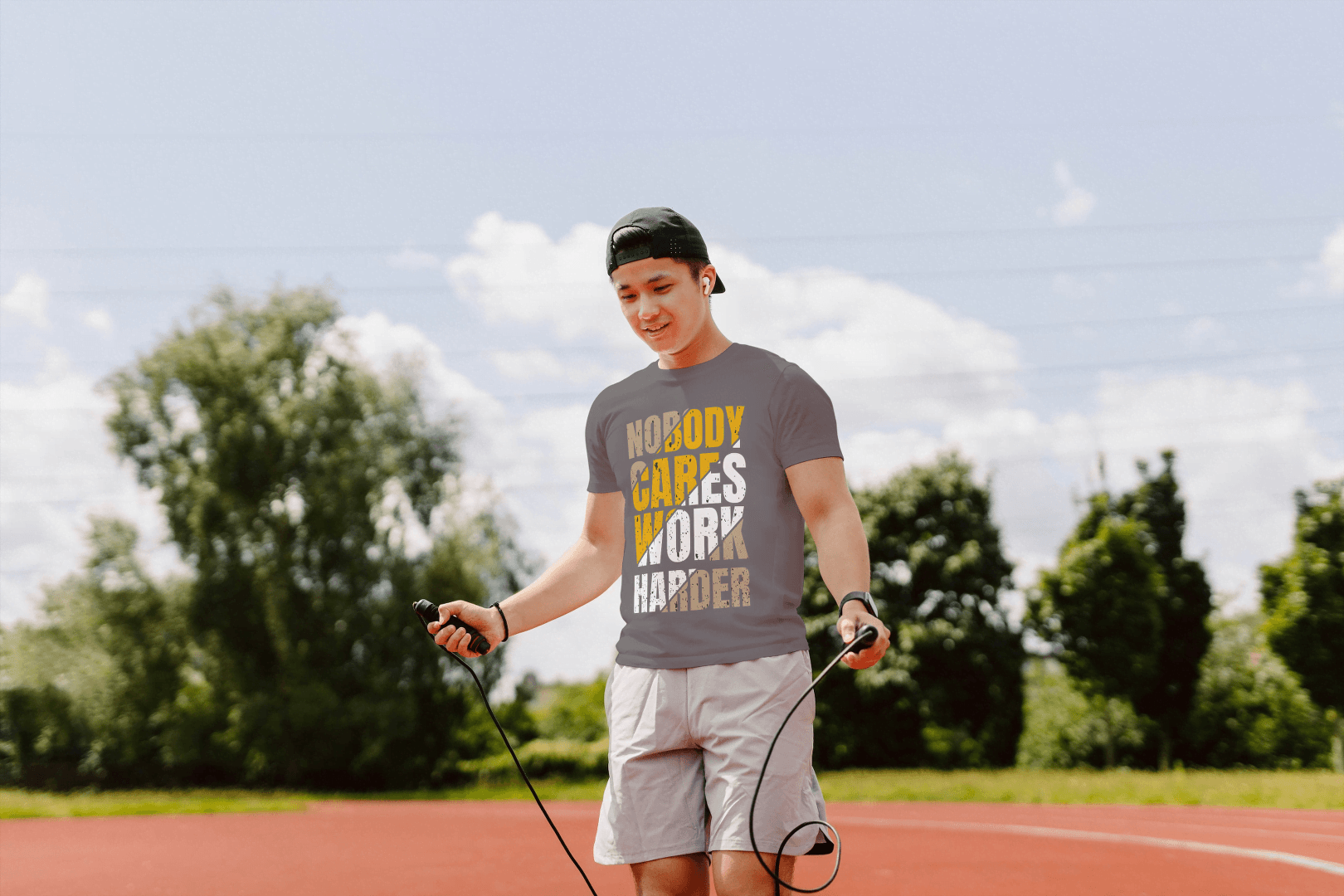 Nobody Cares Work Harder Gym Motivational: Raw Fitness Tee - Essentia Attire