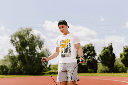 Nobody Cares Work Harder Gym Motivational: Raw Fitness Tee - Essentia Attire
