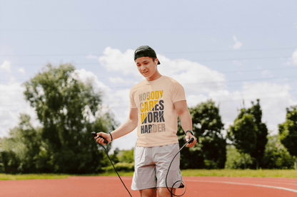 Nobody Cares Work Harder Gym Motivational: Raw Fitness Tee - Essentia Attire
