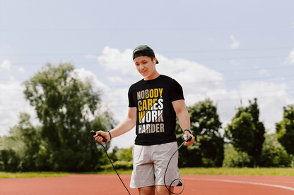 Nobody Cares Work Harder Gym Motivational: Raw Fitness Tee - Essentia Attire