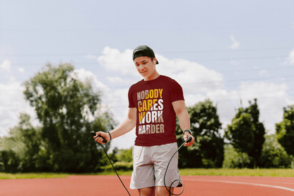 Nobody Cares Work Harder Gym Motivational: Raw Fitness Tee - Essentia Attire