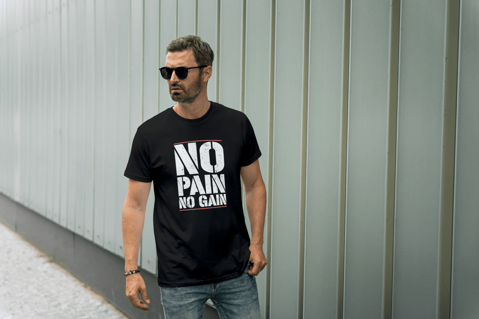 No Pain No Gain Motivational: Workout & Gym Tee - Essentia Attire
