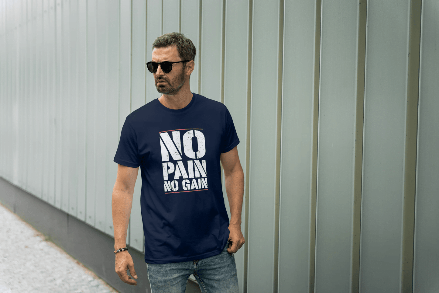 No Pain No Gain Motivational: Workout & Gym Tee - Essentia Attire