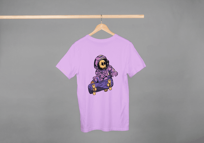 Astronaut Skull Skateboard: Space Skater Graphic Tee - Essentia Attire