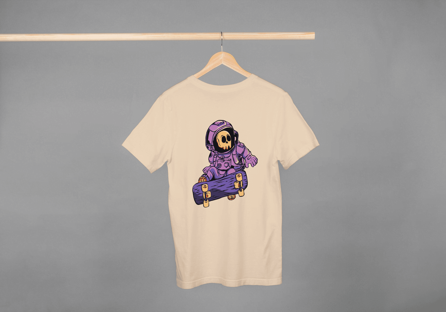 Astronaut Skull Skateboard: Space Skater Graphic Tee - Essentia Attire