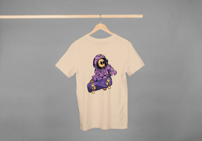 Astronaut Skull Skateboard: Space Skater Graphic Tee - Essentia Attire