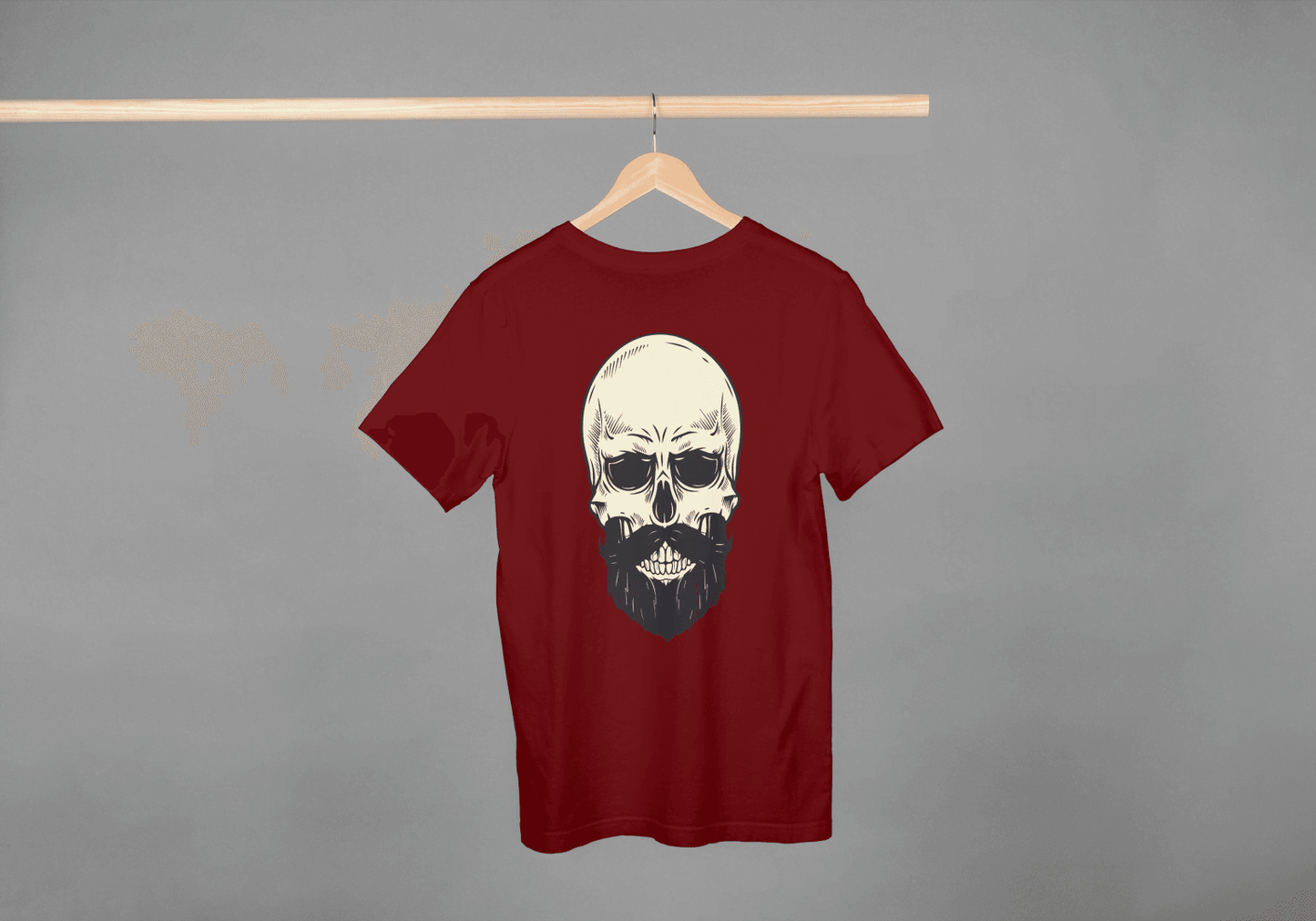 Bearded Skull Graphic: Edgy Biker Style Tee - Essentia Attire