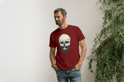 Bearded Skull Graphic: Edgy Biker Style Tee - Essentia Attire