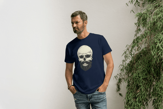 Bearded Skull Graphic: Edgy Biker Style Tee - Essentia Attire