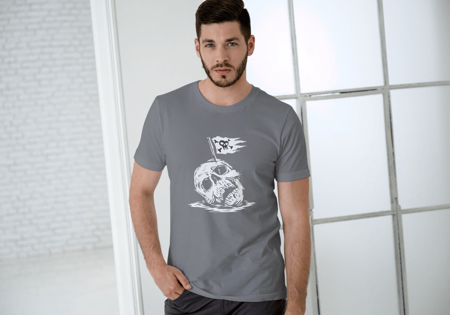 Pirate Skull Flag: Edgy Reaper Graphic Tee - Essentia Attire