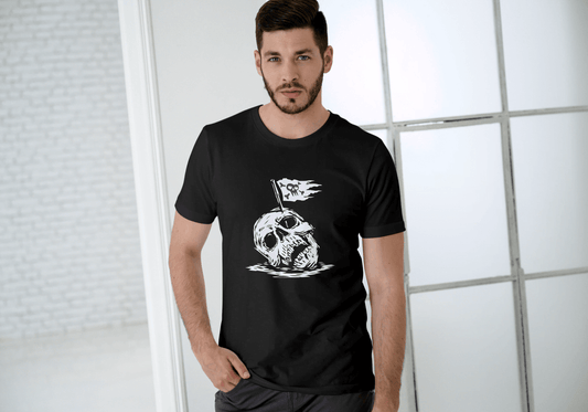 Pirate Skull Flag: Edgy Reaper Graphic Tee - Essentia Attire