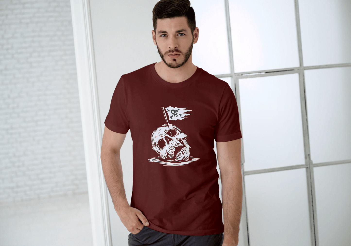 Pirate Skull Flag: Edgy Reaper Graphic Tee - Essentia Attire