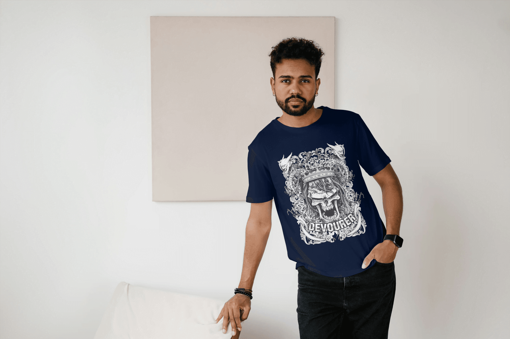 Devourer Crowned Skull: Gothic King Tee - Essentia Attire