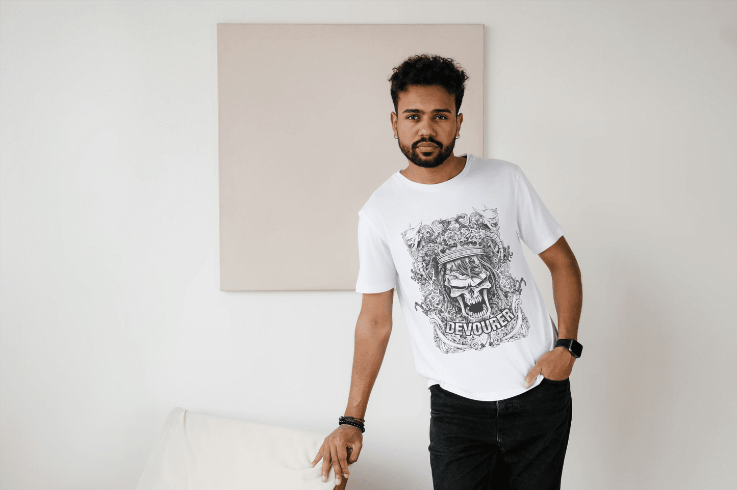 Devourer Crowned Skull: Gothic King Tee - Essentia Attire