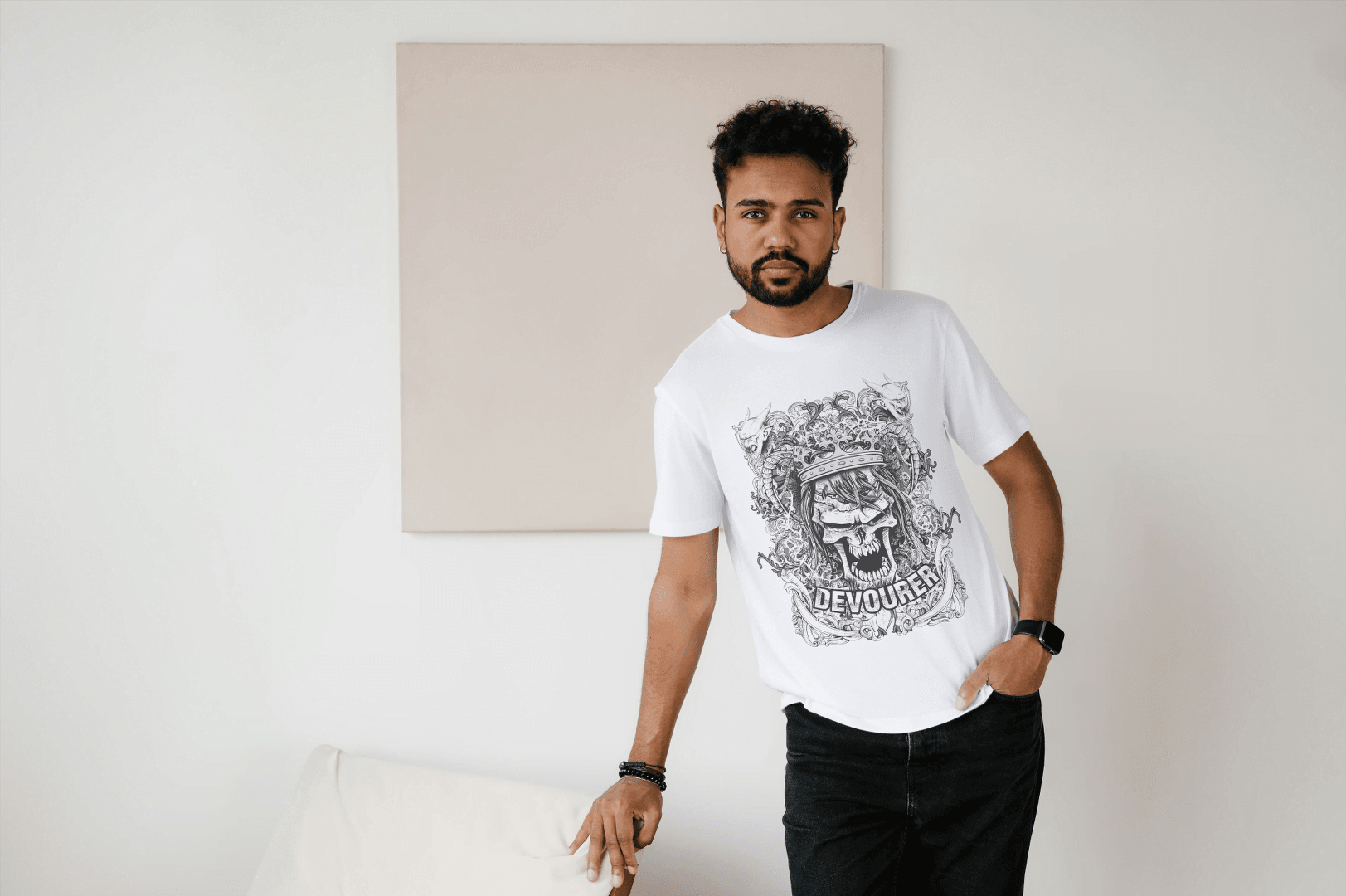 Devourer Crowned Skull: Gothic King Tee - Essentia Attire
