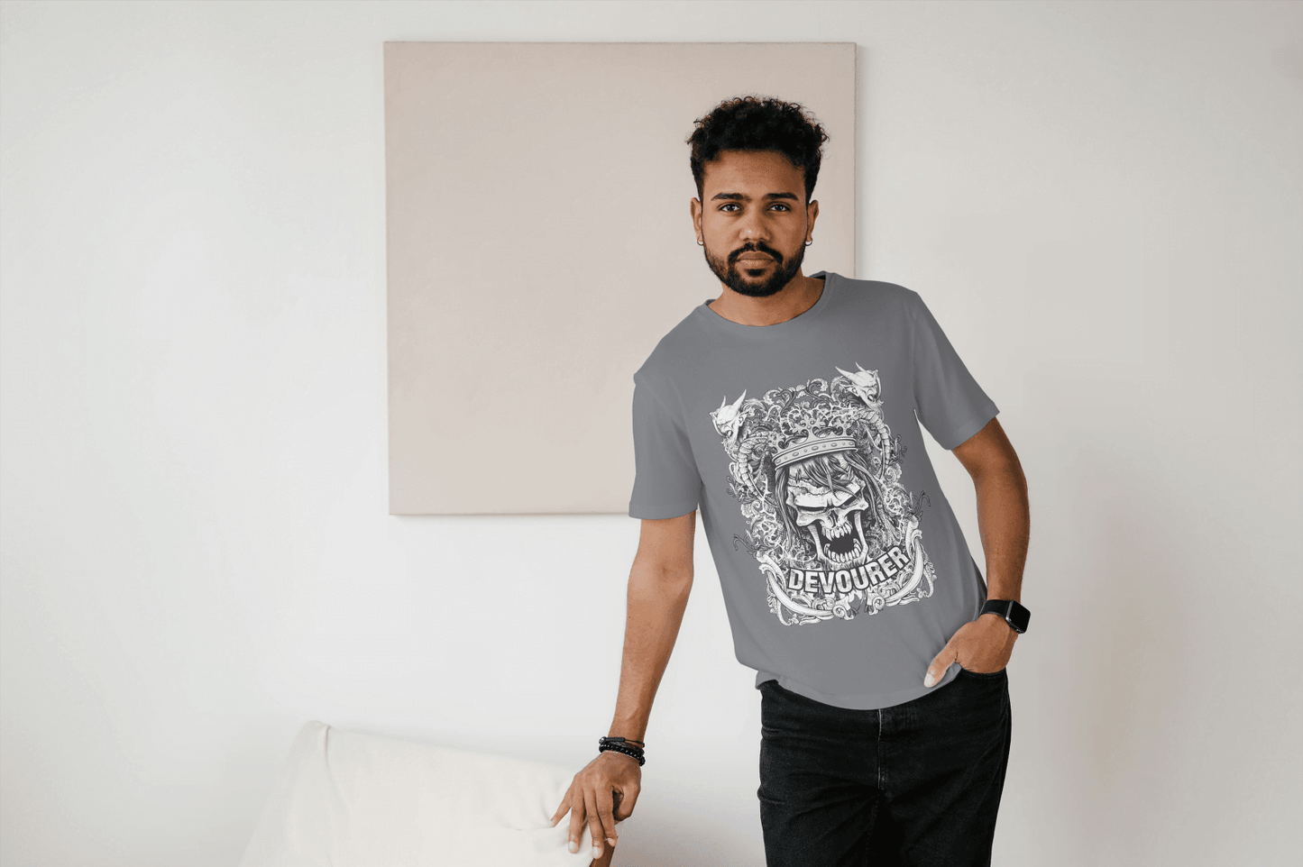 Devourer Crowned Skull: Gothic King Tee - Essentia Attire