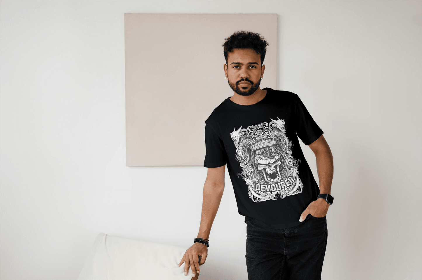 Devourer Crowned Skull: Gothic King Tee - Essentia Attire