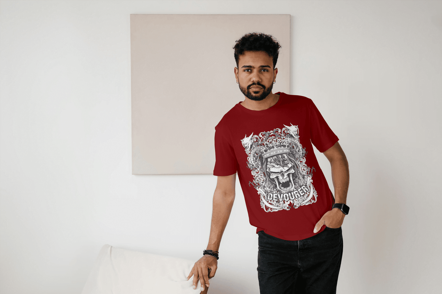 Devourer Crowned Skull: Gothic King Tee - Essentia Attire