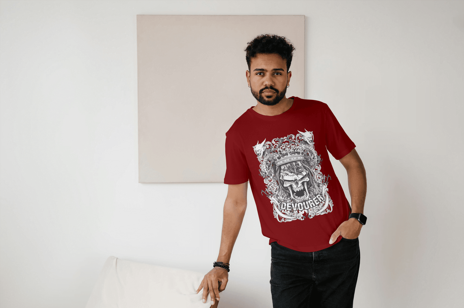 Devourer Crowned Skull: Gothic King Tee - Essentia Attire