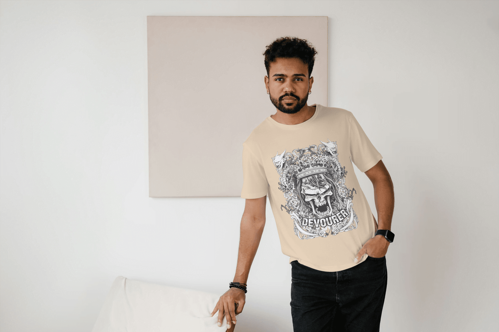 Devourer Crowned Skull: Gothic King Tee - Essentia Attire