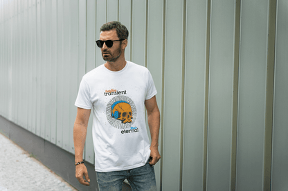 Transient Eternal Skull & Headphones: Philosophical Music Tee - Essentia Attire