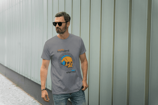 Transient Eternal Skull & Headphones: Philosophical Music Tee - Essentia Attire
