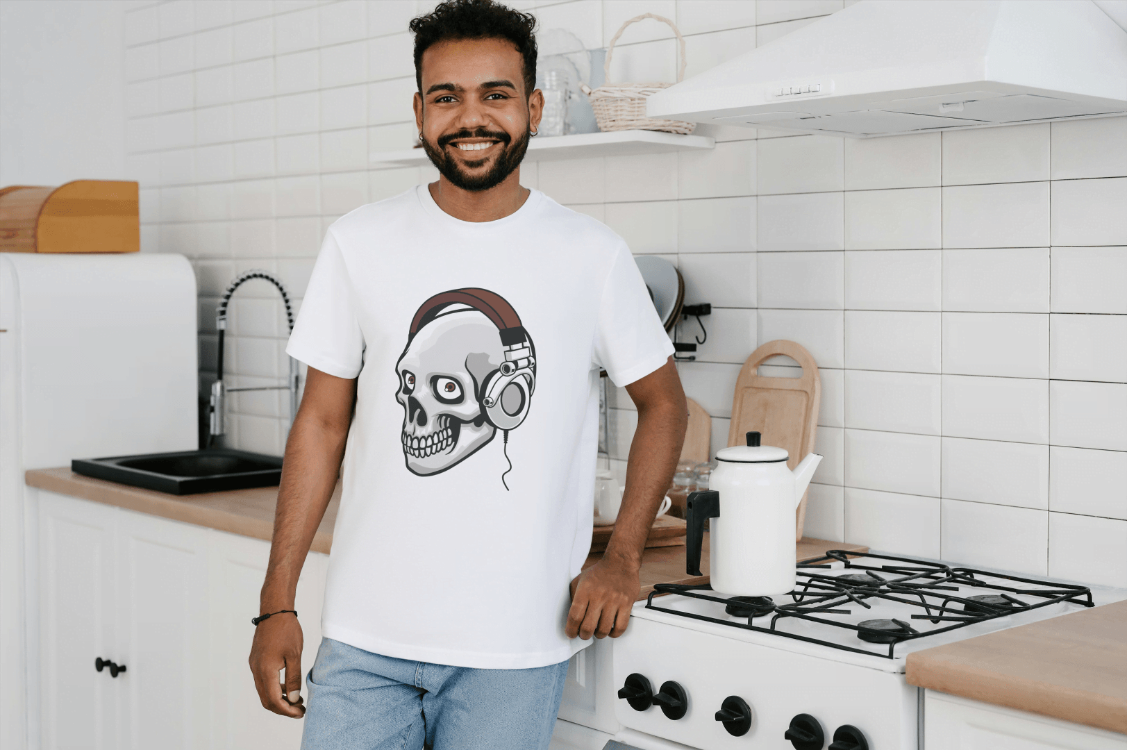 DJ Skull & Headphones Design: Music Fan Apparel - Essentia Attire
