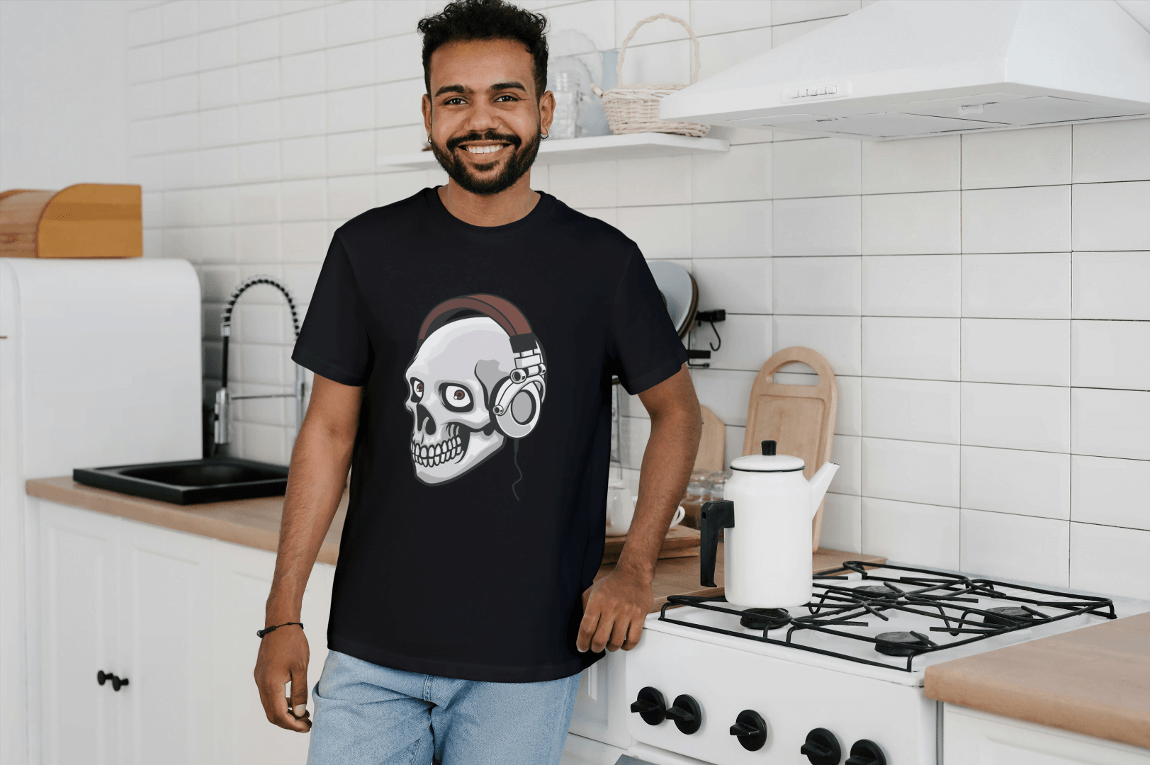 DJ Skull & Headphones Design: Music Fan Apparel - Essentia Attire